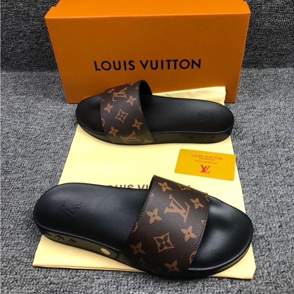 Louis Vuitton Monogram Brown and Black Sandals